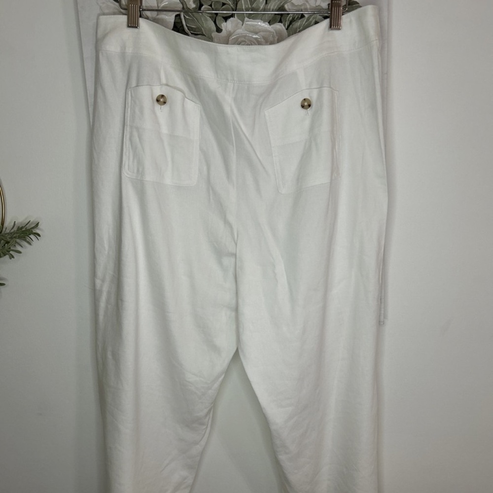 J.Jill Linen Blend Stretch Wide Leg High Rise Crop Ankle Pants Like New Sz 16P - Picture 4 of 9